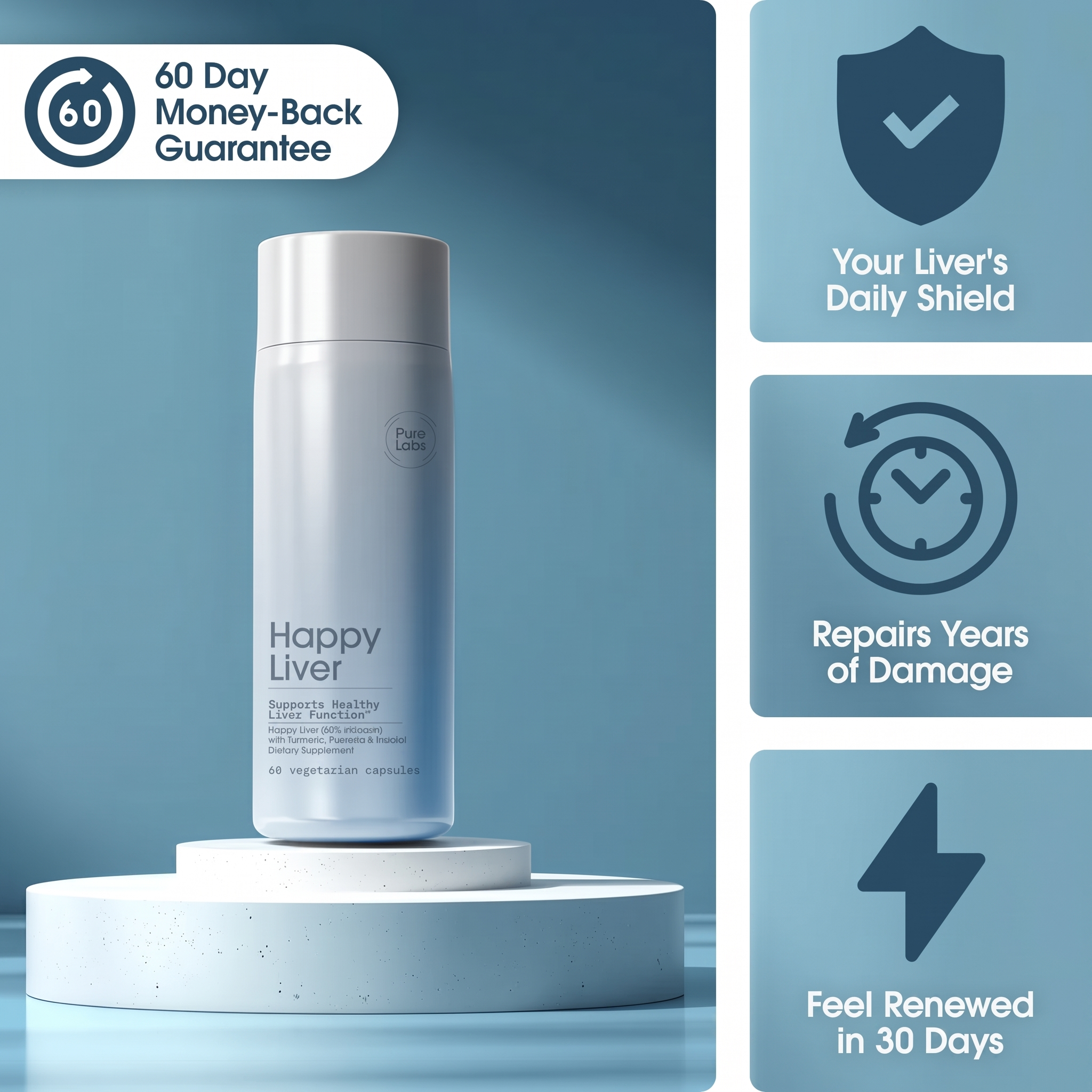 Happy Liver - European Pharmaceutical Grade Liver Protection & Recovery by Pure Labs™